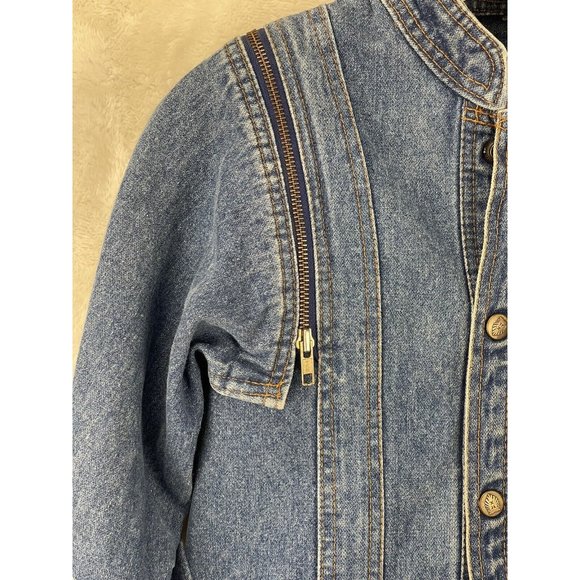 RARE Vintage 80s Young Lion Youth Denim Jean Jacket Vest Removable Arms Sz 12 - Picture 12 of 13